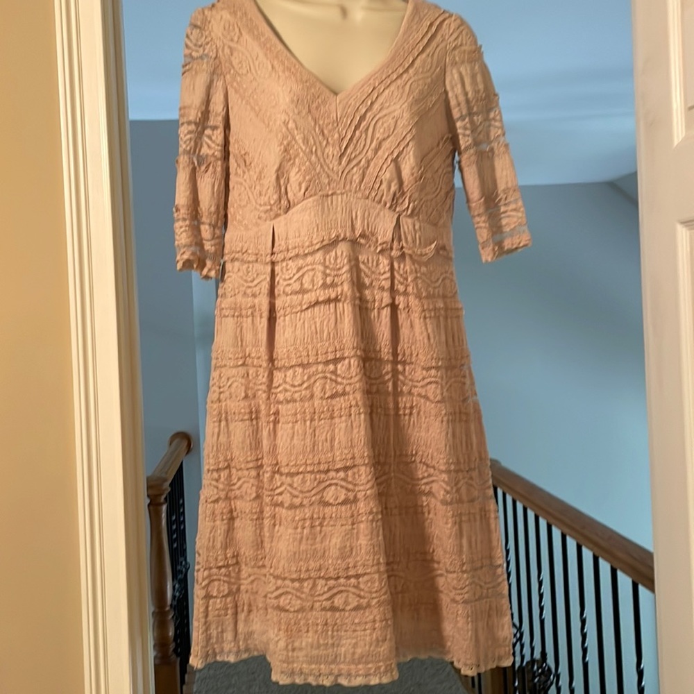 Ladies soft cream lace dress